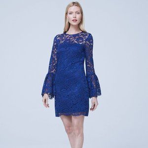 NWT Laundry by Shelli Segal Balloon Sleeve Floral Lace Shift Dress, Size 6